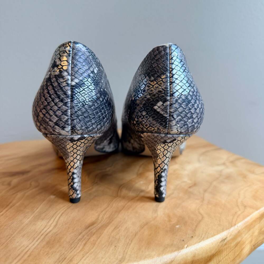 Franco Sarto Tudor Snake-Print Pointed Toe Kitten Heel Pumps Size 6.5 - Picture 4 of 7